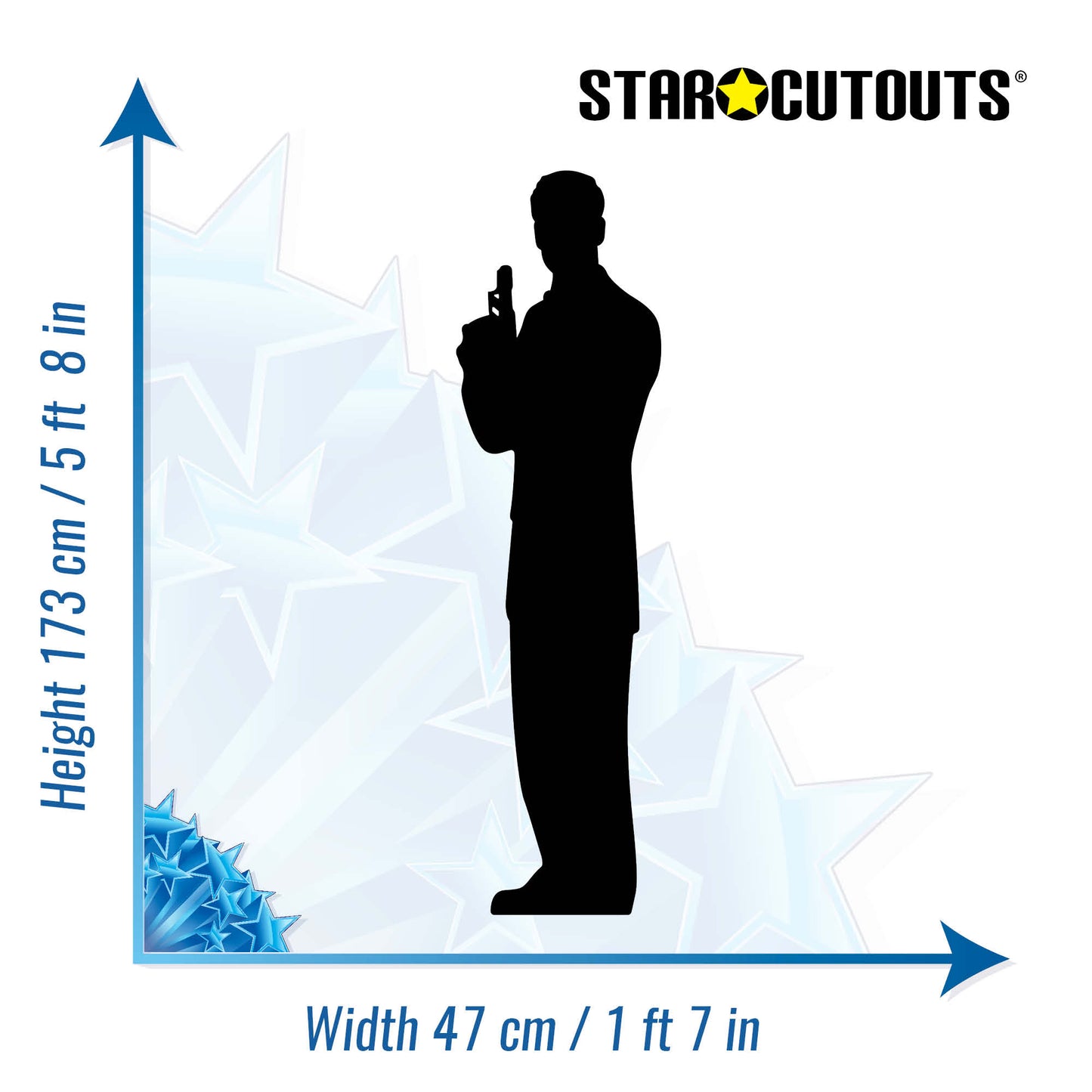 SC004 Secret Agent Male, Double Pack Cardboard Cut Out Height 173cm