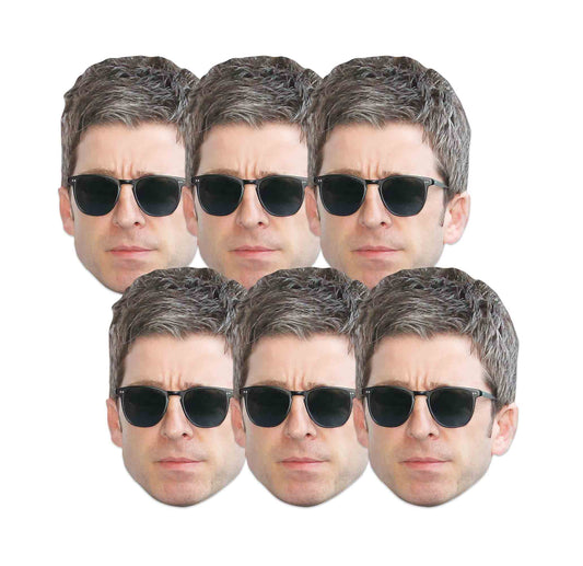 CMP005 Noel Gallagher Masks  Six Pack Cardboard Face Masks With Tabs and Elastic