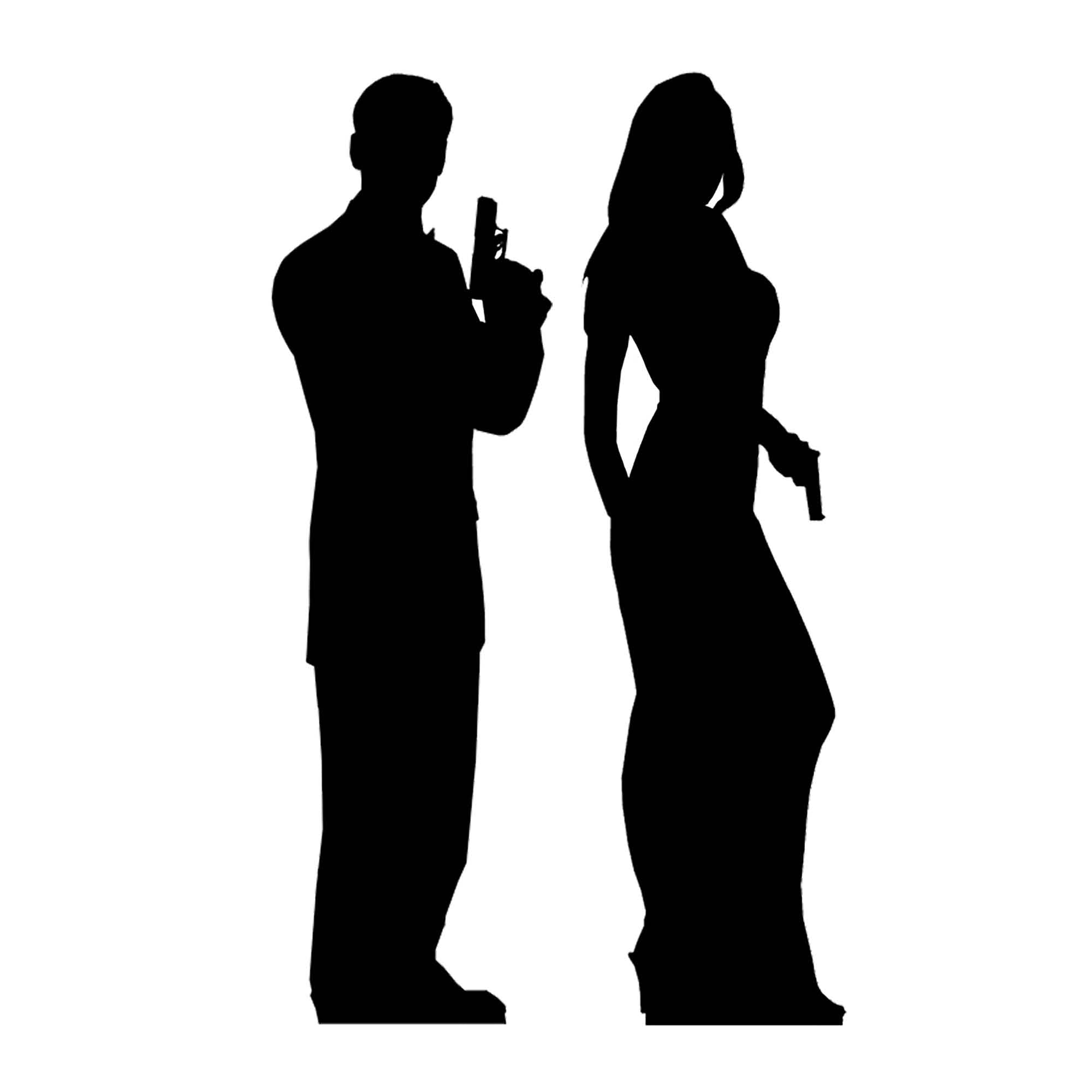 SC007 Secret Agent Male and Female Double Cardboard Cut Out Height 172 ...