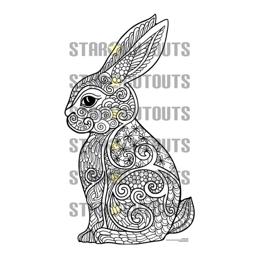 SCC016 Cute Rabbit Relax Colour Craft & Keep Cardboard Cut Out Height 94cm