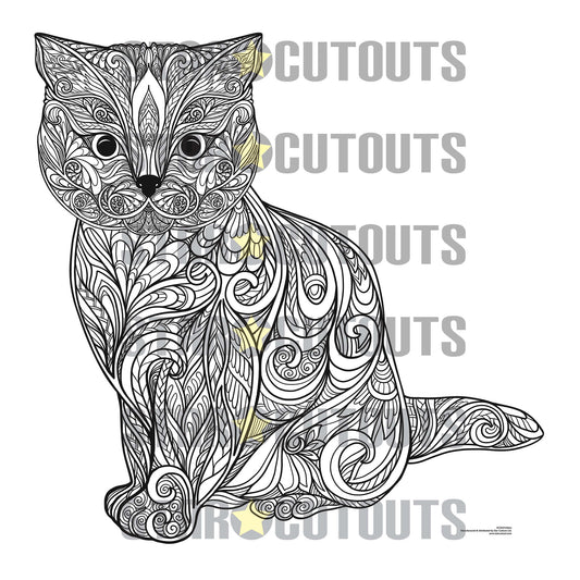 SCC019 Cute Kitten Relax Colour Craft & Keep Cardboard Cut Out Height 90cm