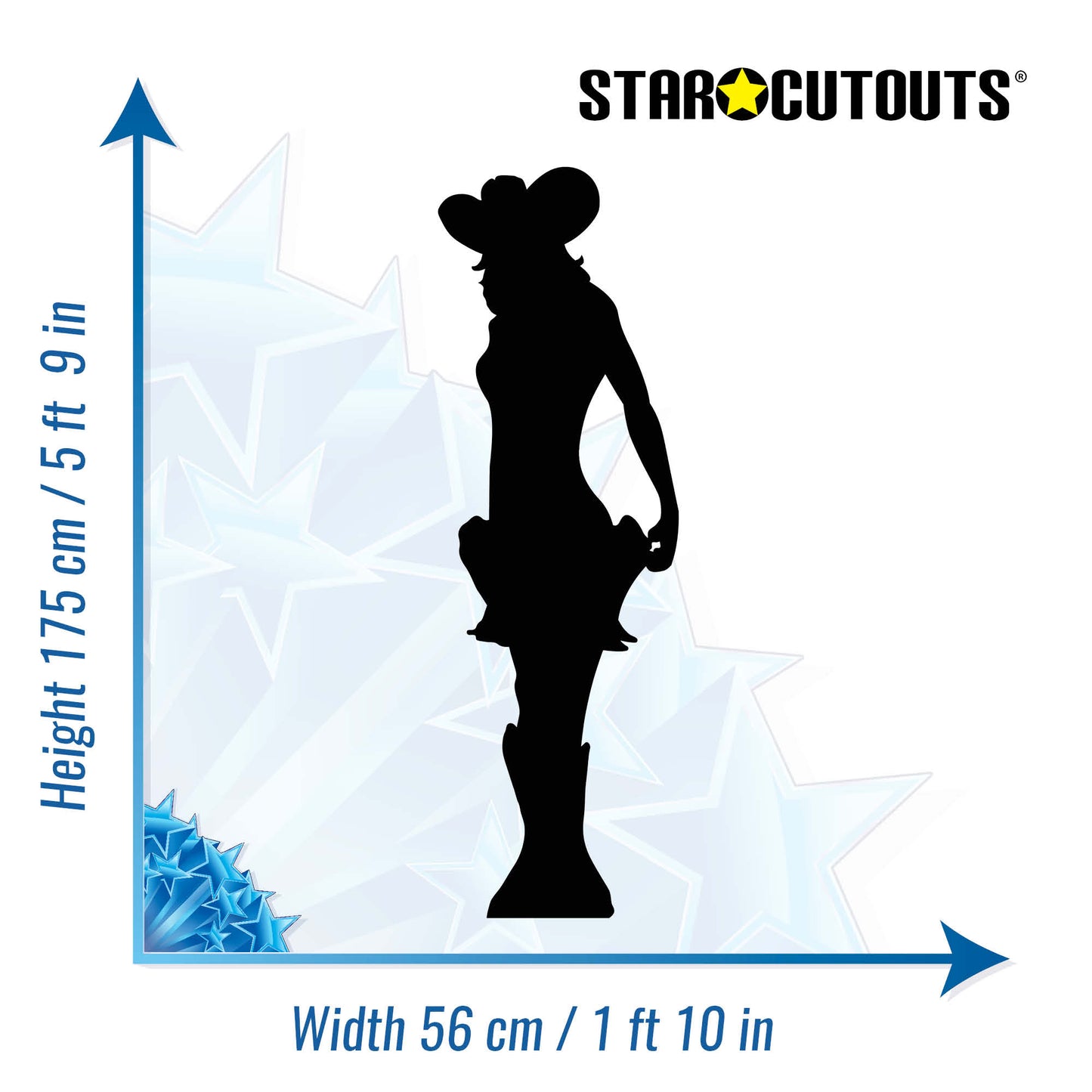 SC046 Cowgirl (Silhouette) Cardboard Cut Out Height 175cm