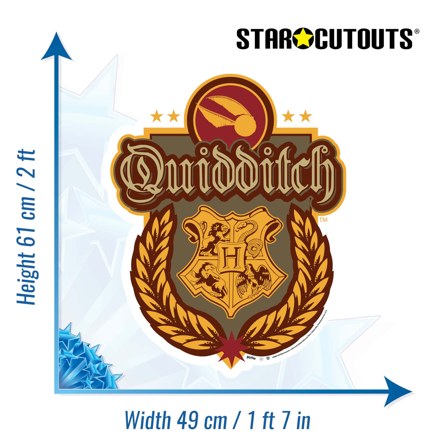 WA048 Quidditch Crest Wall Cut Out Height 61cm