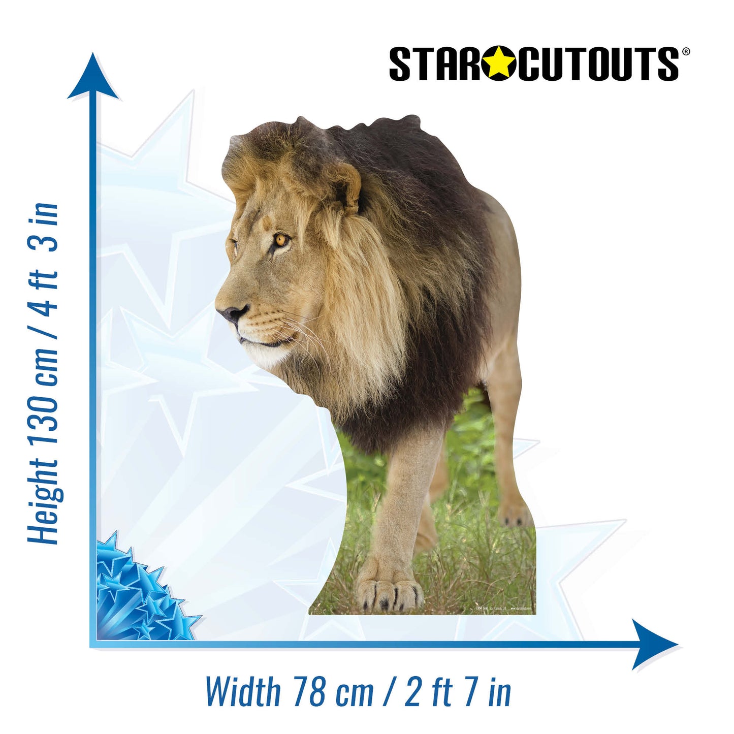 SC054 Lion Cardboard Cut Out Height 130cm - Star Cutouts