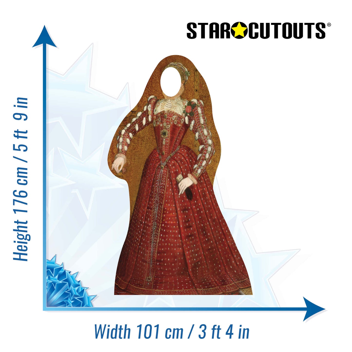 SC061 Tudor Woman Stand-In Cardboard Cut Out Height 176cm