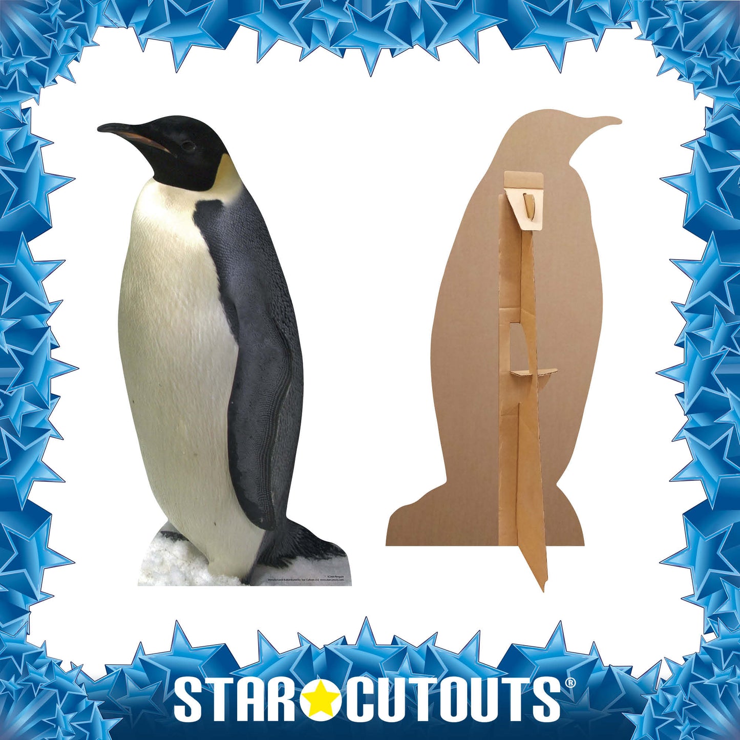 SC068 Penguin Cardboard Cut Out Height 90cm - Star Cutouts