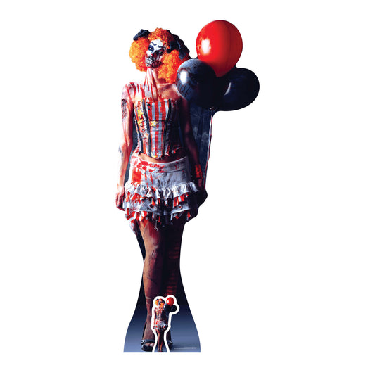 SC1070 Scary Female Clown Cardboard Cut Out Height 178cm