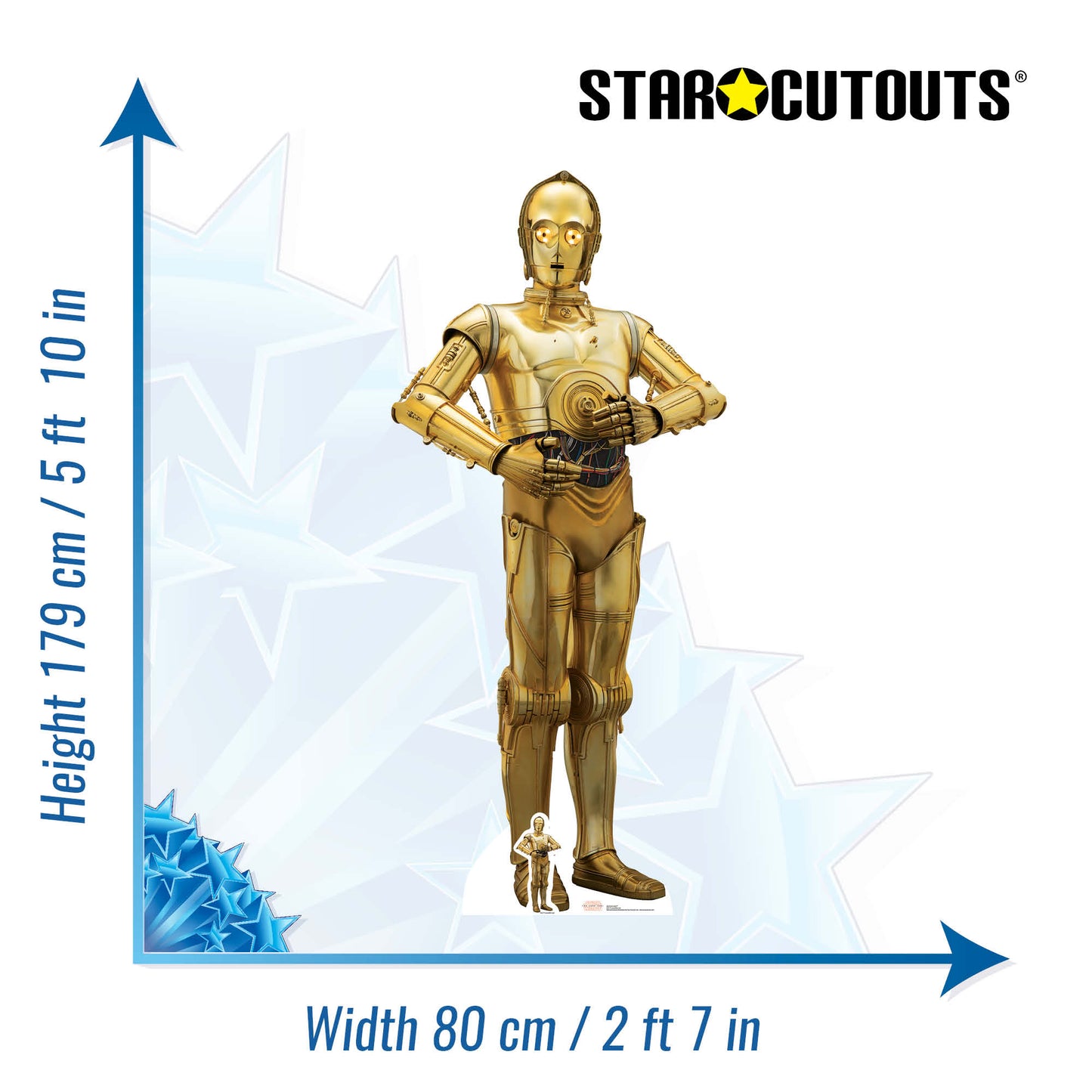 SC1076 C-3PO (The Last Jedi) Cardboard Cut Out Height 179cm