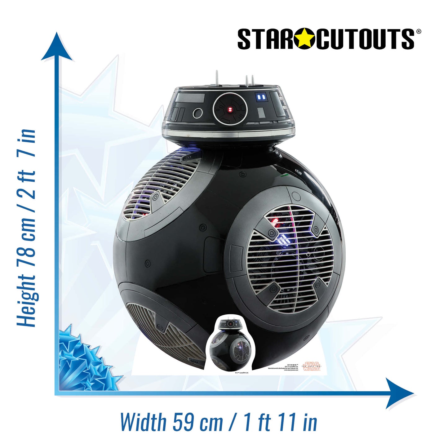 SC1100 BB-9E (The Last Jedi) Cardboard Cut Out Height 78cm