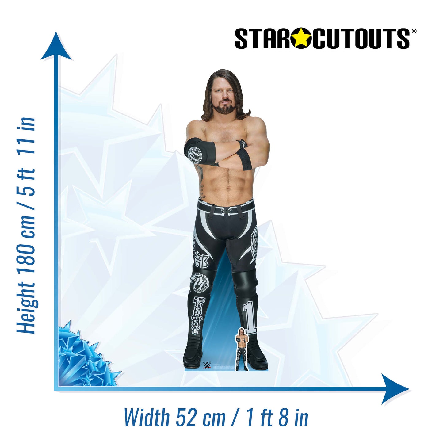 SC1128 AJ Styles aka Allen Neal Jones Cardboard Cut Out Height 180cm