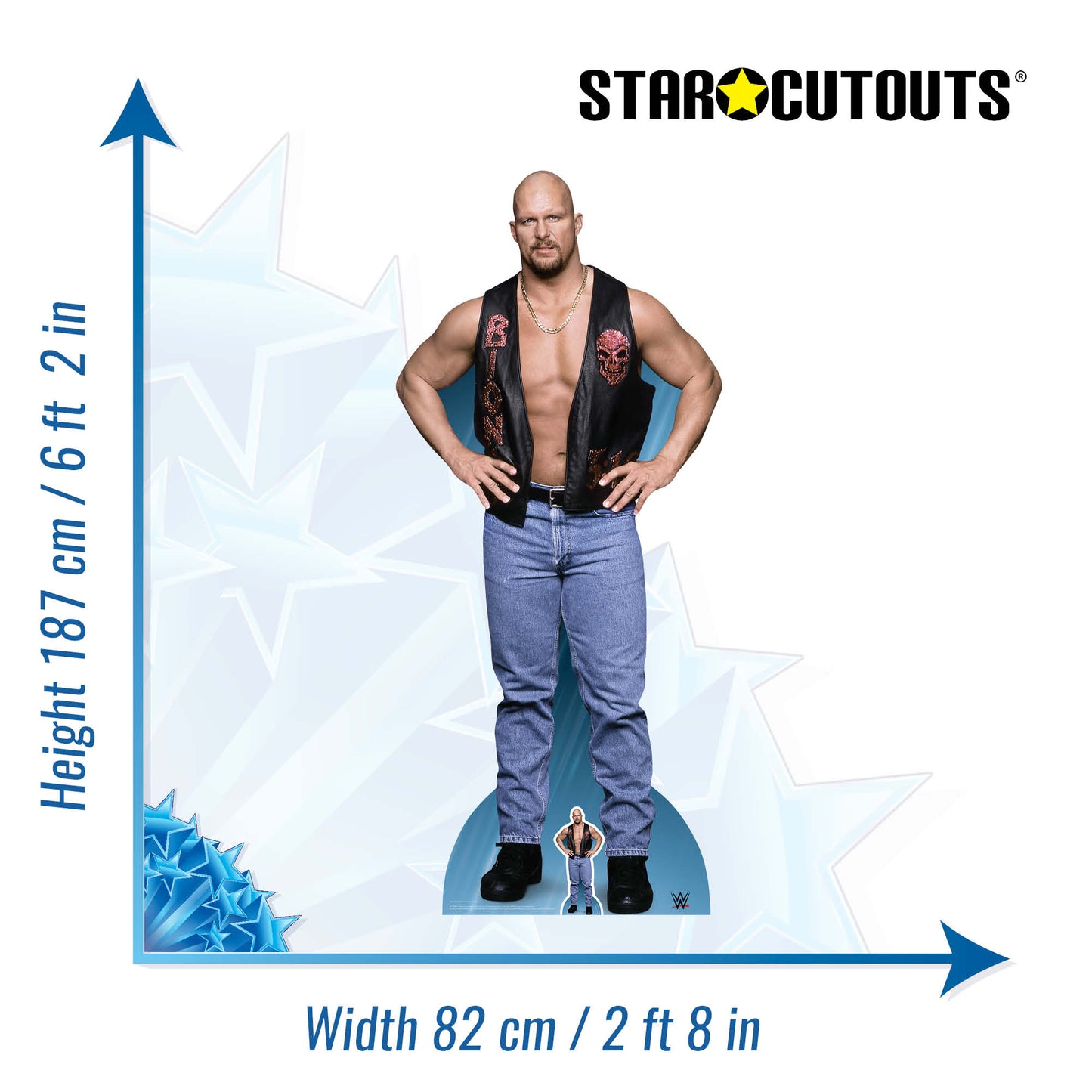 SC1131 Stone Cold Steve Austin Cardboard Cut Out Height 187cm