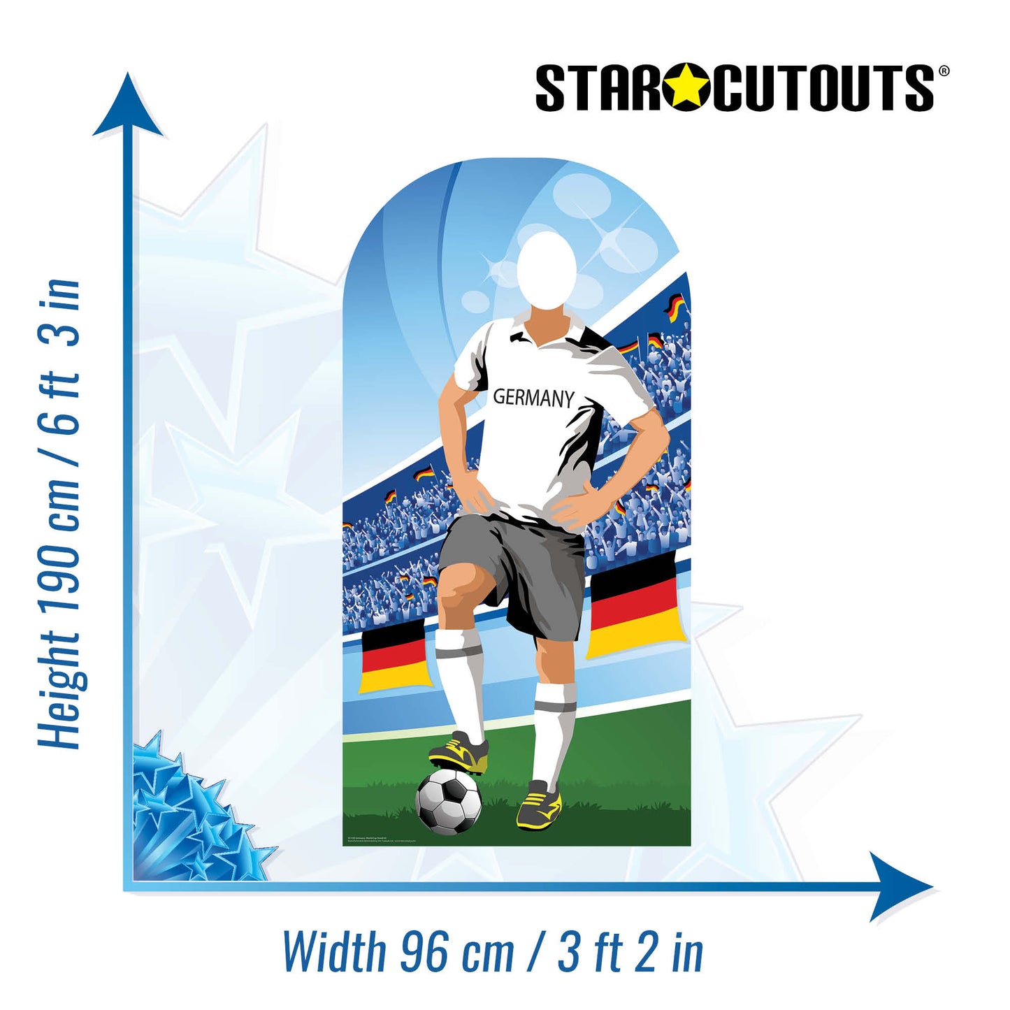 SC1165 Germany World Cup Football Stand In Cardboard Cut Out Height 190cm