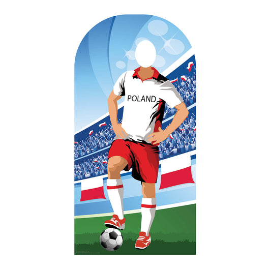 SC1166 Poland World Cup Football Stand In Cardboard Cut Out Height 190cm