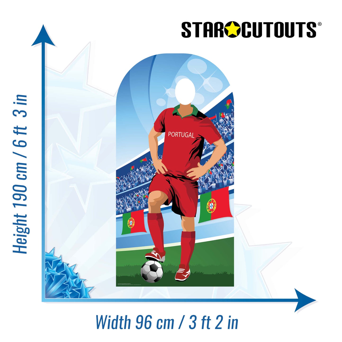 SC1167 Portugal World Cup Football Stand In Cardboard Cut Out Height 190cm