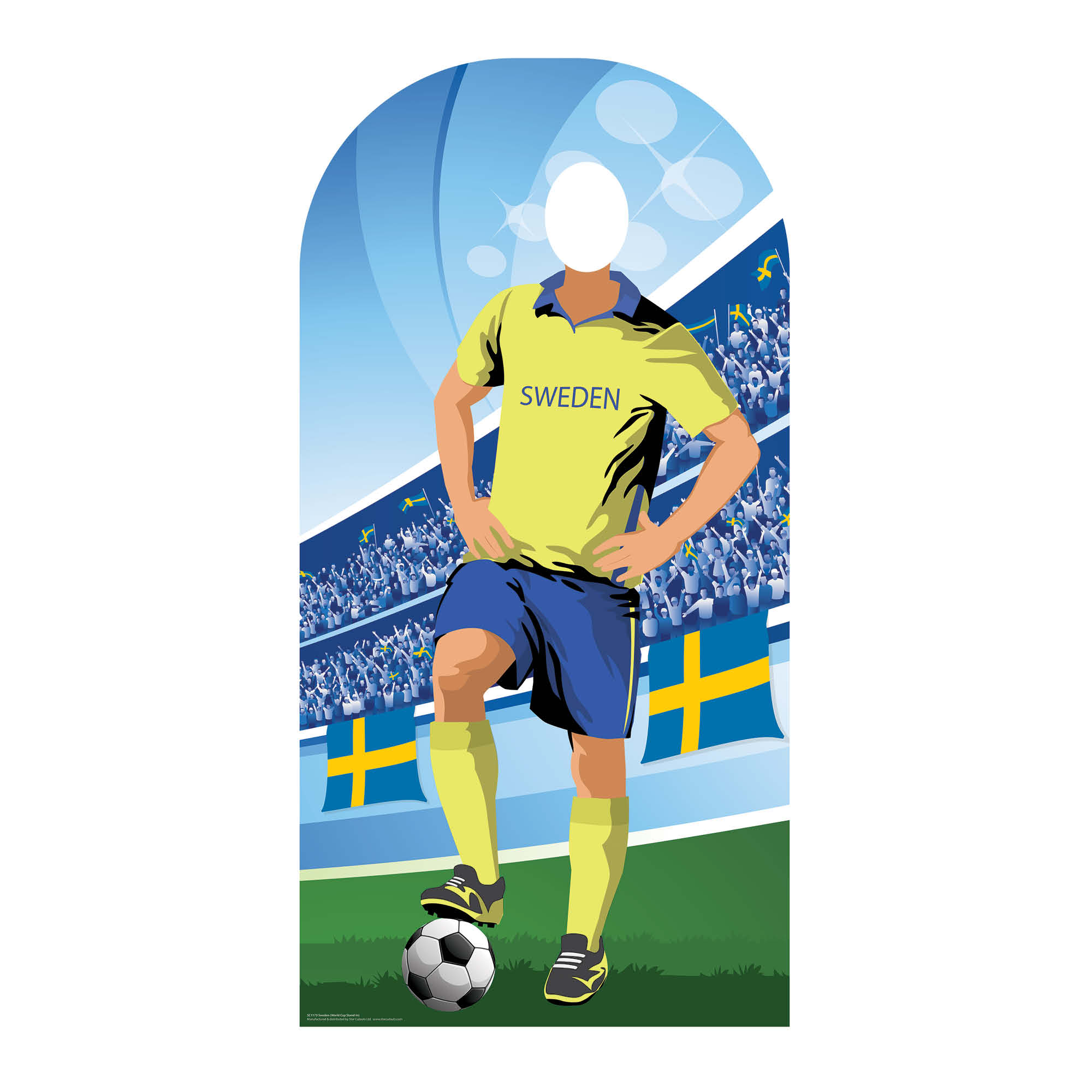 SC1173 Sweden World Cup Football Stand In Cardboard Cut Out Height 190 ...