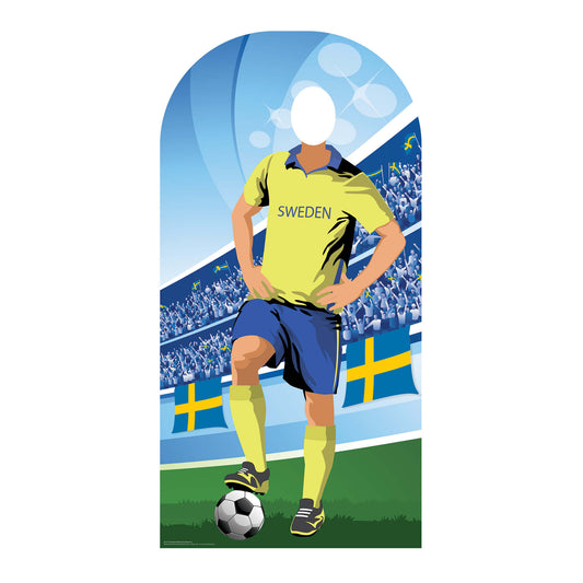 SC1173 Sweden World Cup Football Stand In Cardboard Cut Out Height 190cm