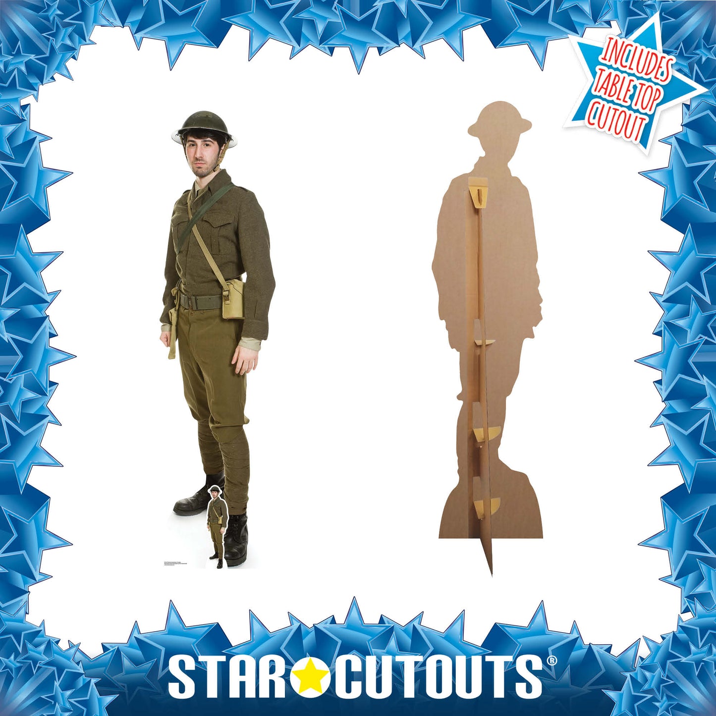 SC1177 British WW1 Soldier Cardboard Cut Out Height 182cm