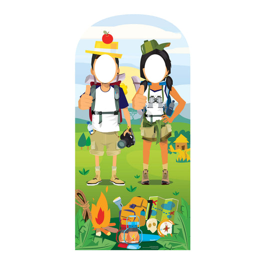 SC1294 Hiking Double Camp Site Stand-In Cardboard Cut Out Height 186cm