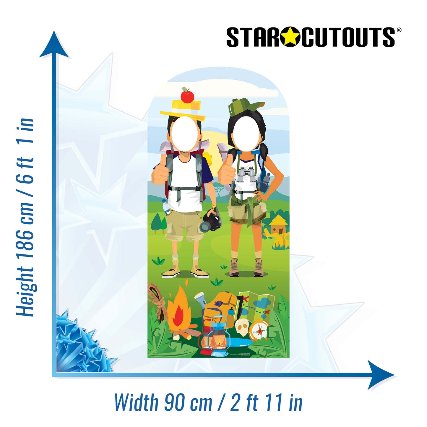 SC1294 Hiking Double Camp Site Stand-In Cardboard Cut Out Height 186cm