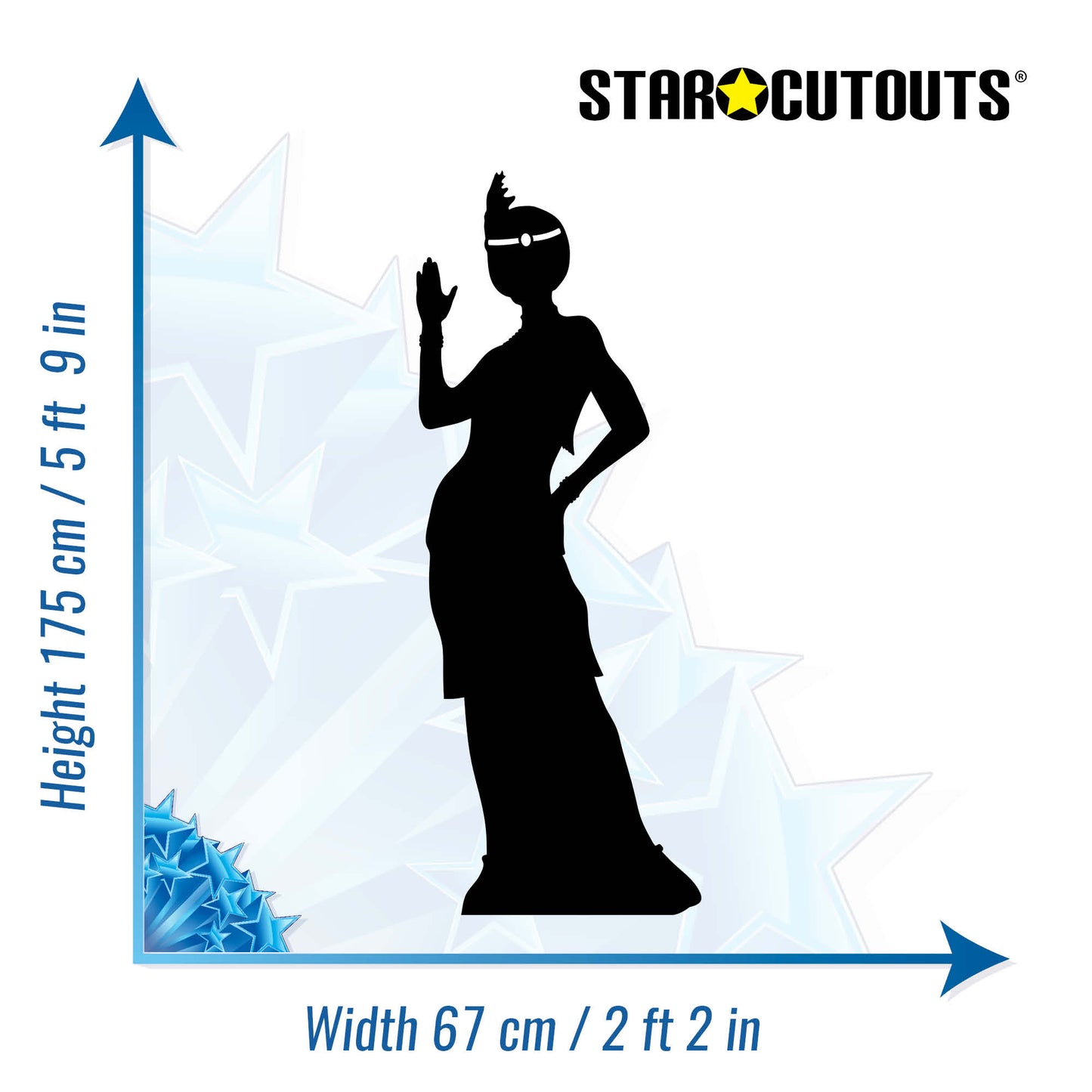 SC1308 Flapper Girl Silhouette Double Cardboard Cut Out Height 175cm