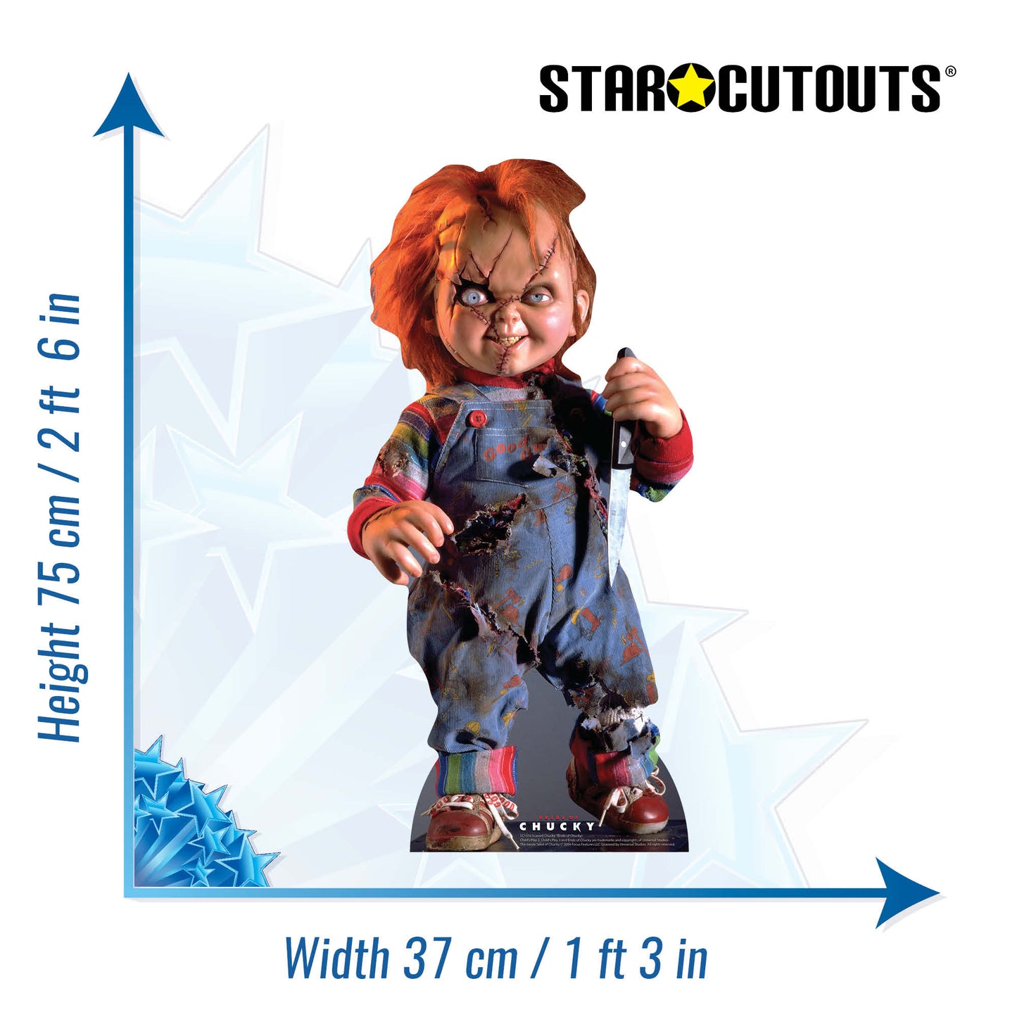 SC1316 Scarred Chucky Doll Cardboard Cut Out Height 75cm - Star Cutouts