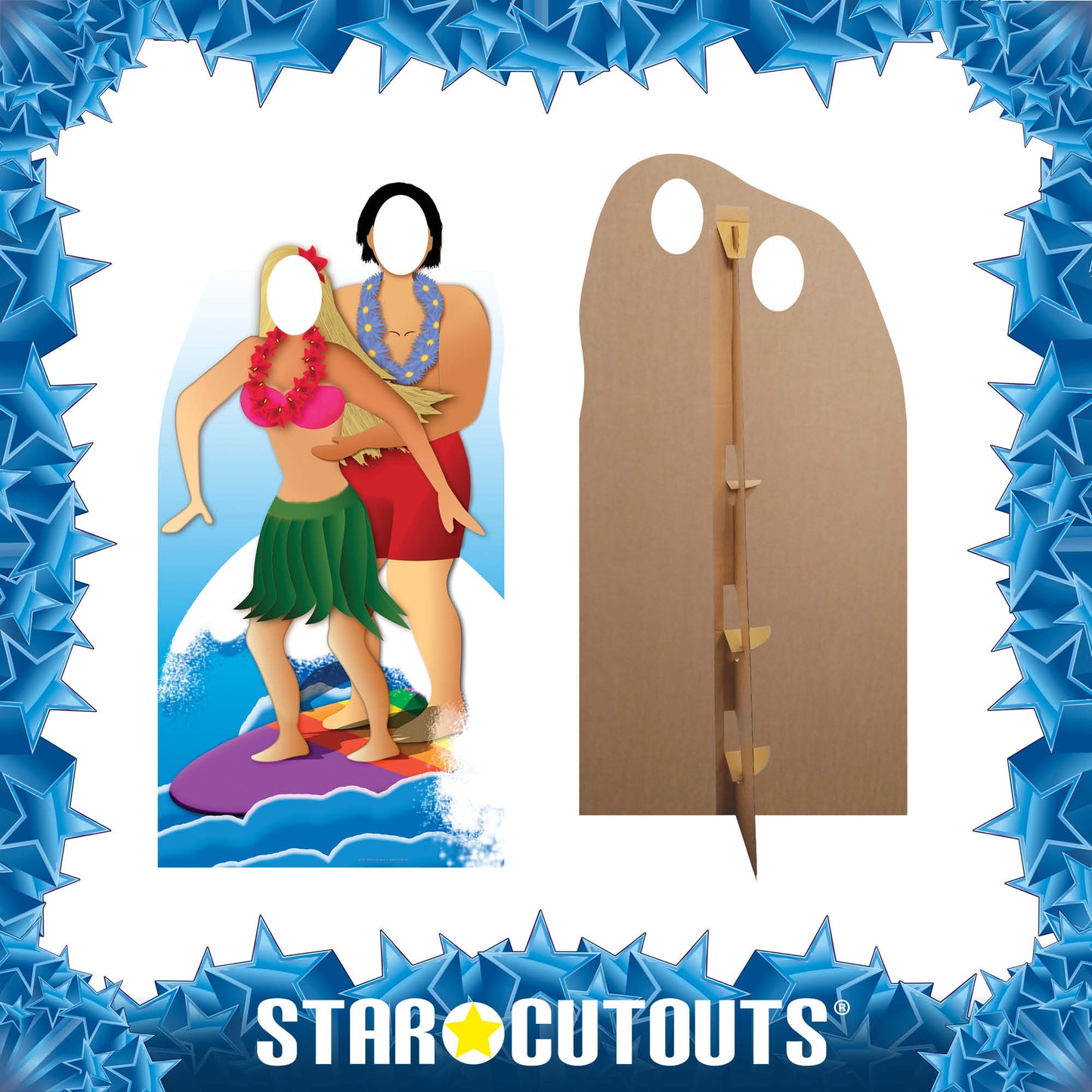 SC133 Surfer Couple Stand-In Cardboard Cut Out Height 186cm