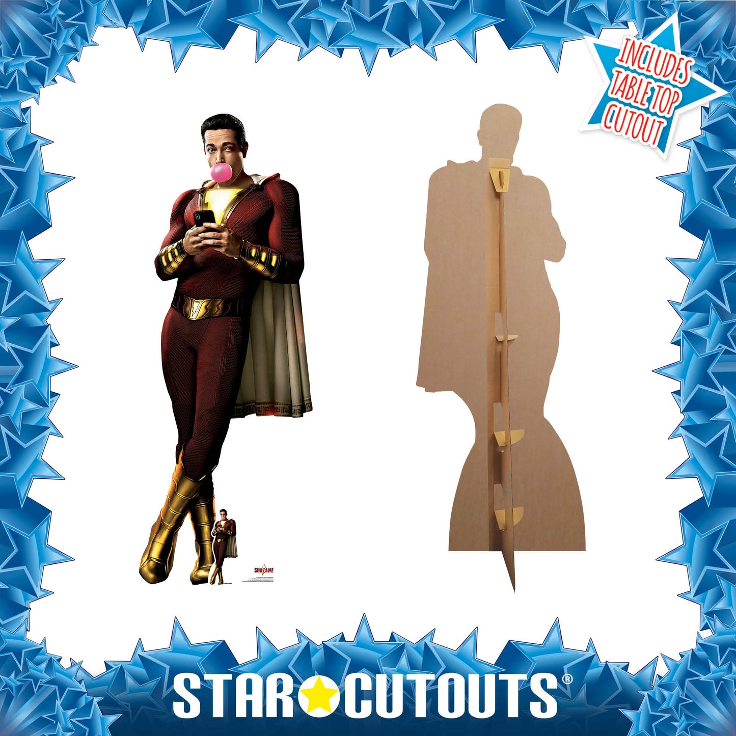 SC1348 Shazam Bubblegum (Zachary Levi) Cardboard Cut Out Height 190cm