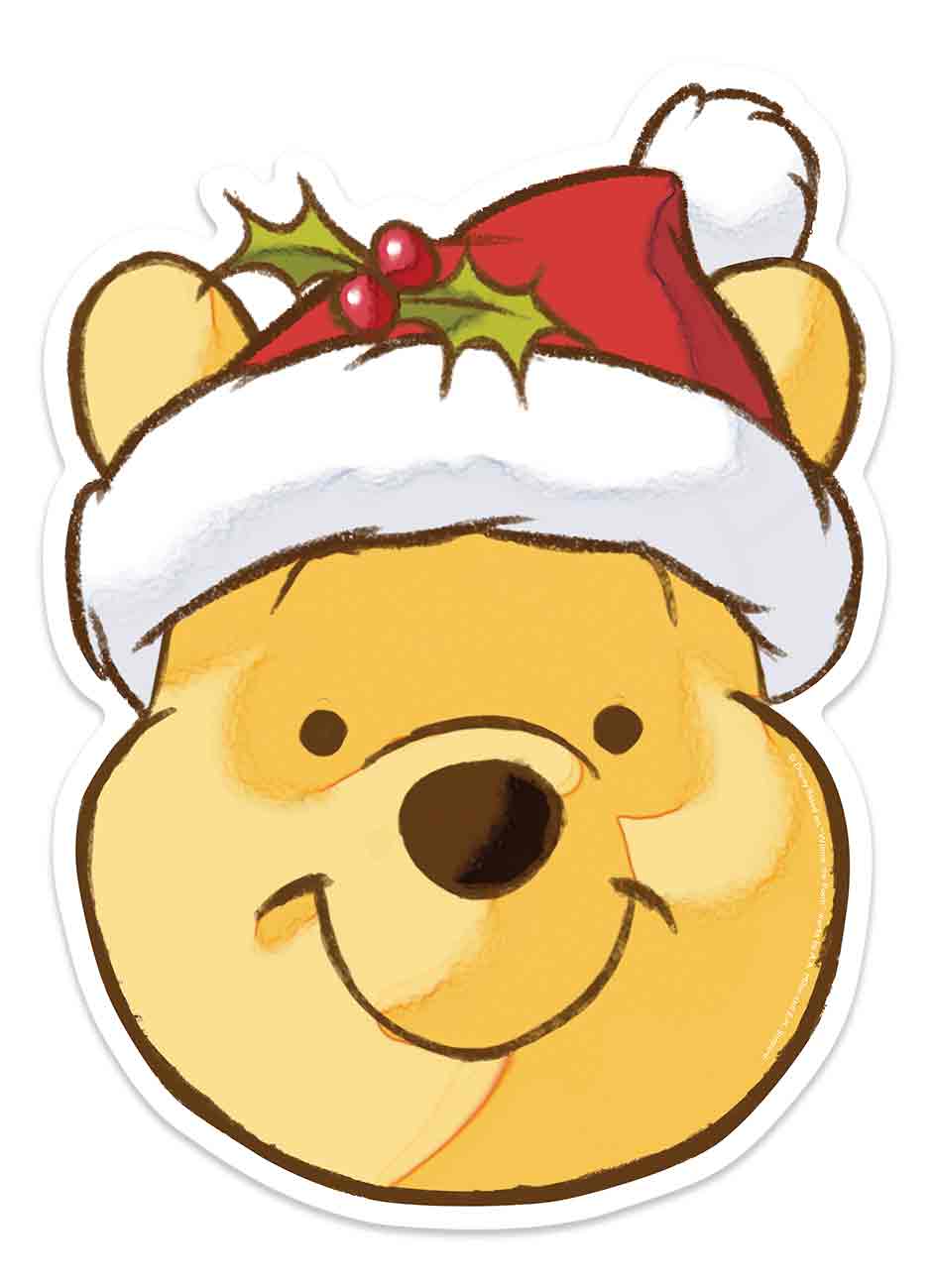 SM134 Winnie the Pooh Christmas Single Face Mask – Star Cutouts