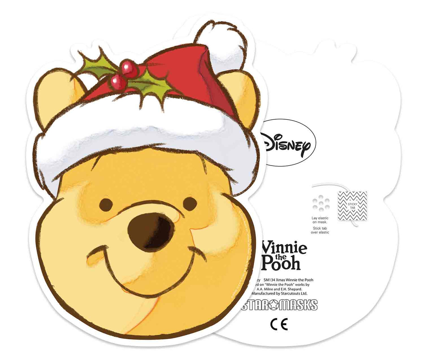 SM134  Winnie the Pooh Christmas Single Face Mask