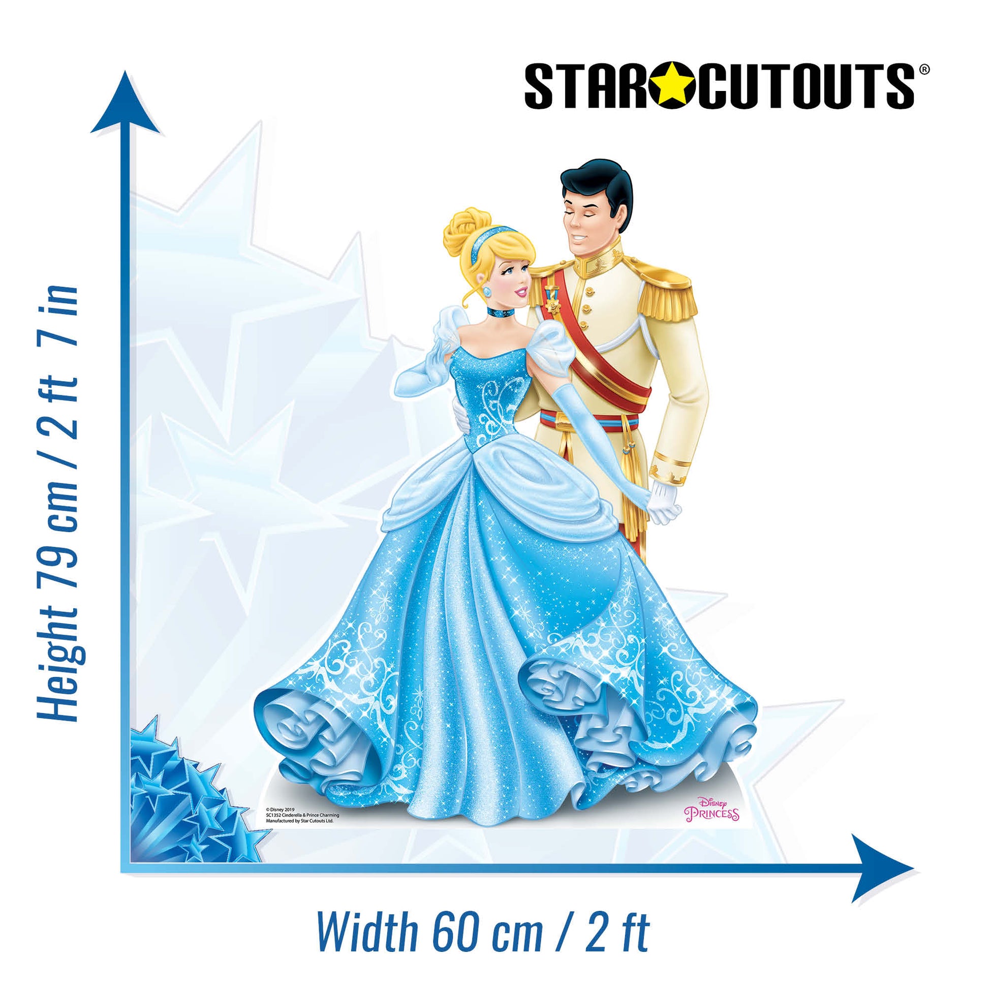 SC1352 Disney Princess Cinderella and Prince Charming Cardboard Cut Ou –  Star Cutouts