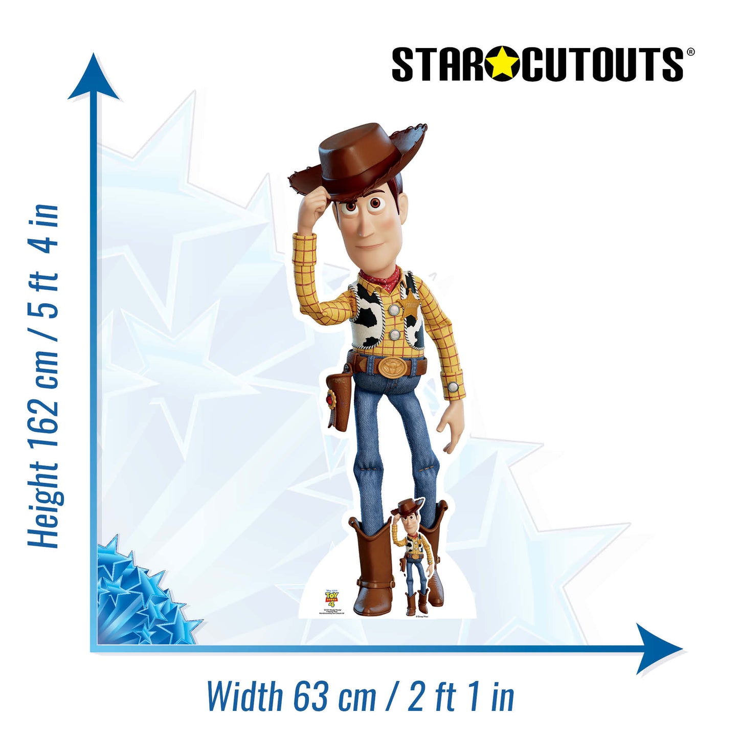 SC1371 Woody Tilting Cowboy Hat Toy Story 4 Cardboard Cut Out Height 162cm