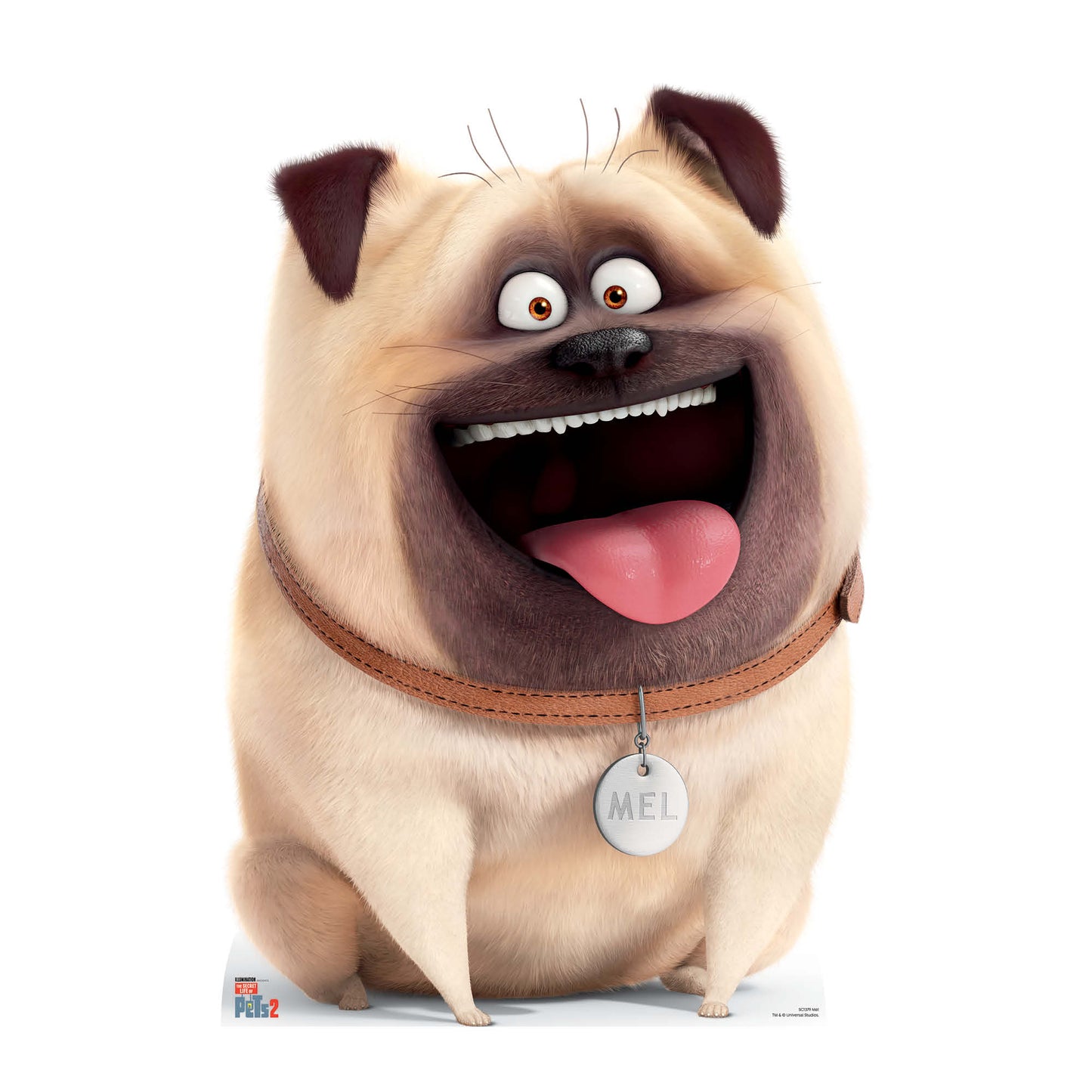 SC1379 Mel Pug Dog Secret Life of Pets Cardboard Cut Out Height 91cm