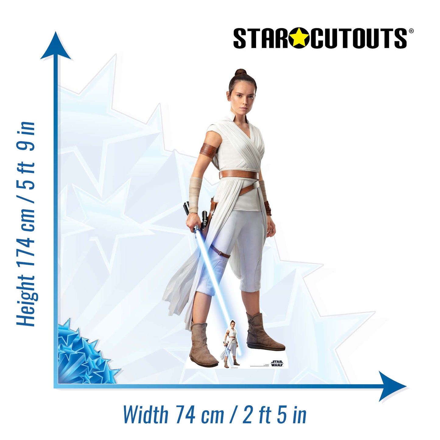 SC1428 Star Wars Rey (The Rise of Skywalker) Cardboard Cut Out Height 174cm