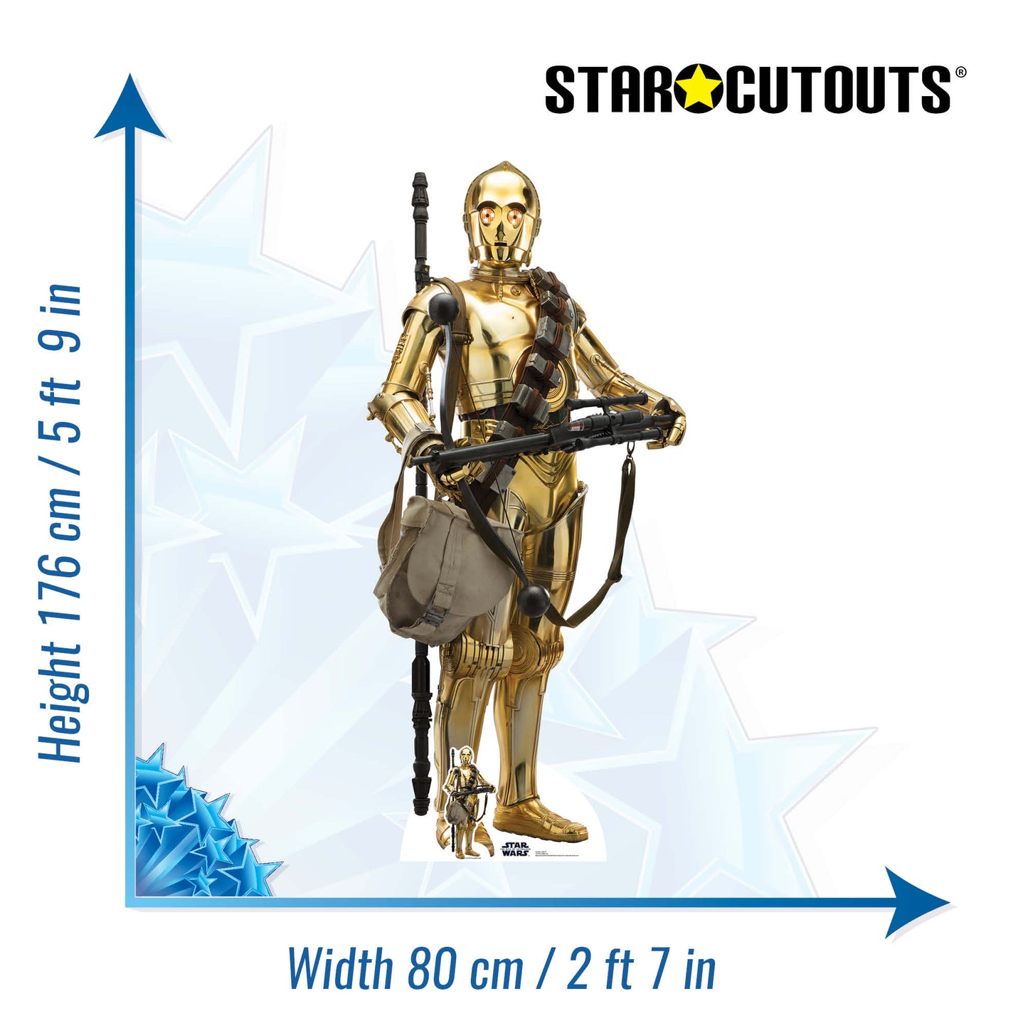 SC1432 Star Wars C-3PO (The Rise of Skywalker) Cardboard Cut Out Height 176cm