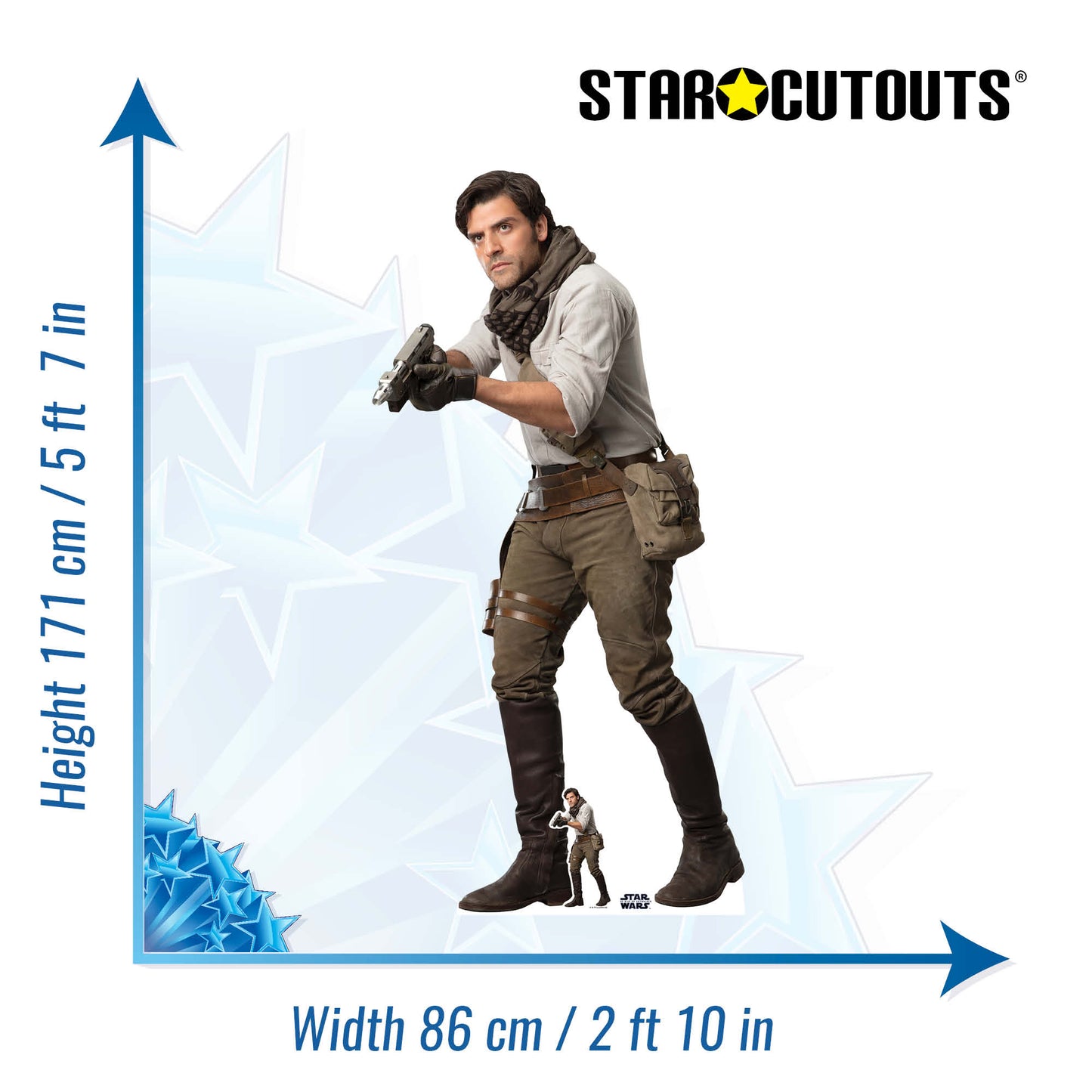 SC1434 Star Wars Poe (The Rise of Skywalker) Cardboard Cut Out Height 171cm