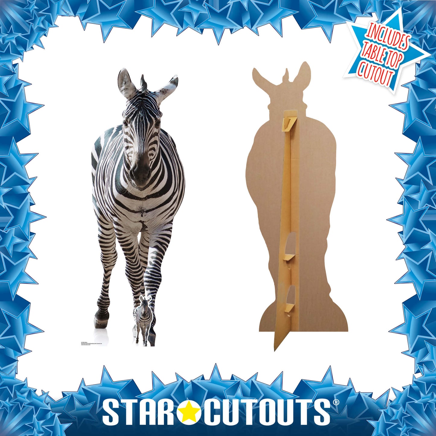 SC1439 Adult Zebra Black and White Cardboard Cut Out Height 162cm - Star Cutouts