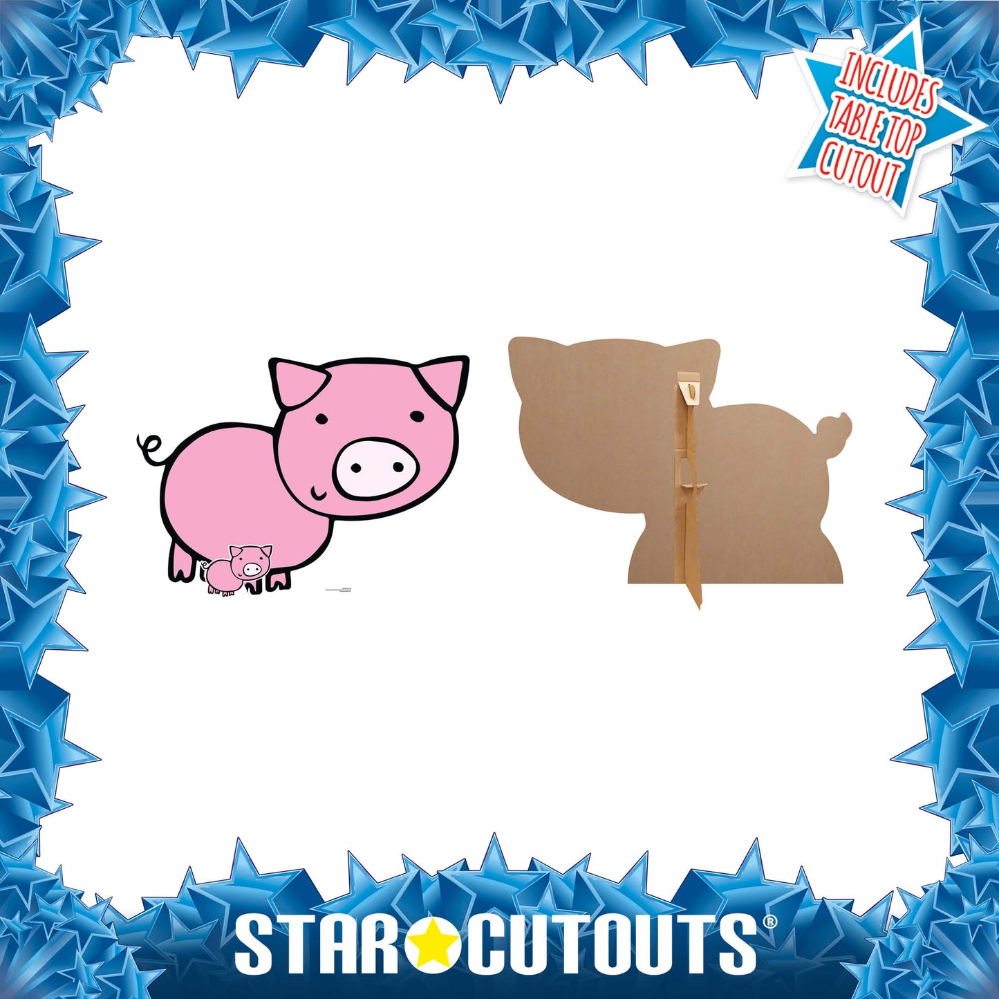 SC1444 Cute Pig Farmyard Animal Cardboard Cut Out Height 89cm - Star Cutouts