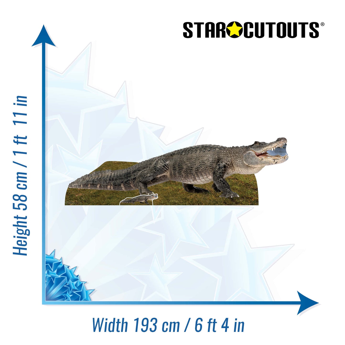 SC1457 Fresh Water Alligator Cardboard Cut Out Height 58cm - Star Cutouts