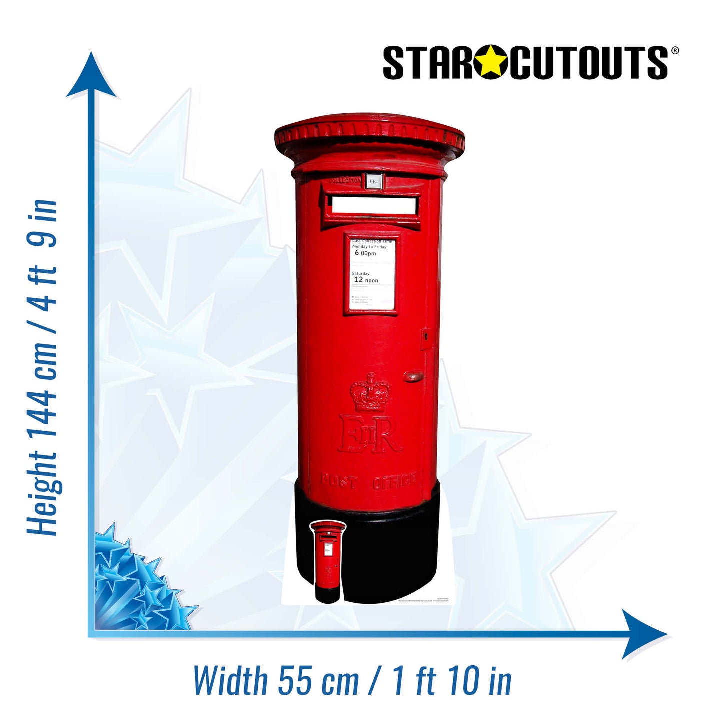 SC147 Post Box Cardboard Cut Out Height 144cm