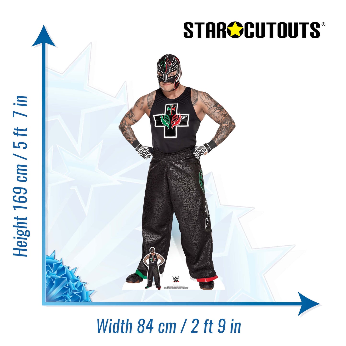 SC1508 Rey Mysterio Hips WWE Cardboard Cut Out Height 169cm