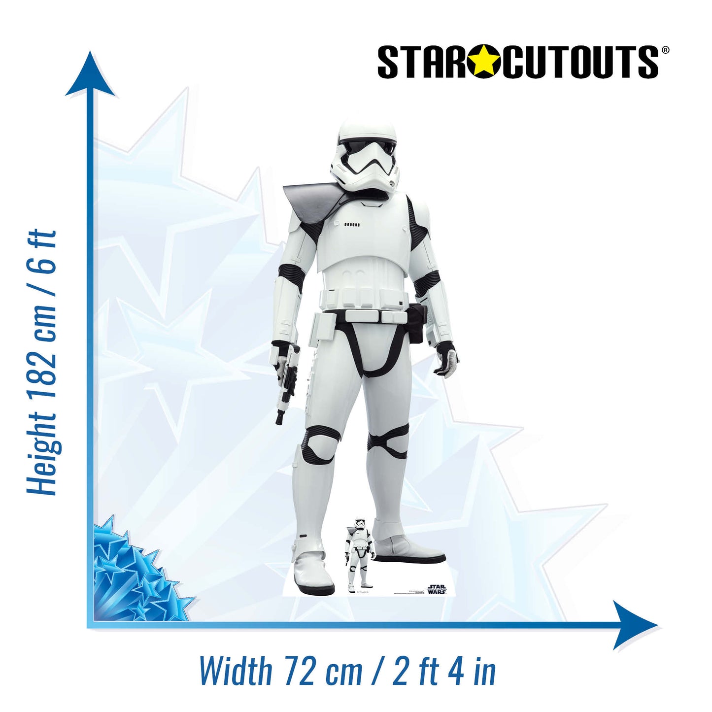 SC1541 Star Wars First Order Stormtrooper (The Rise of Skywalker) - Shoulder Flash Cardboard Cut Out Height 182cm