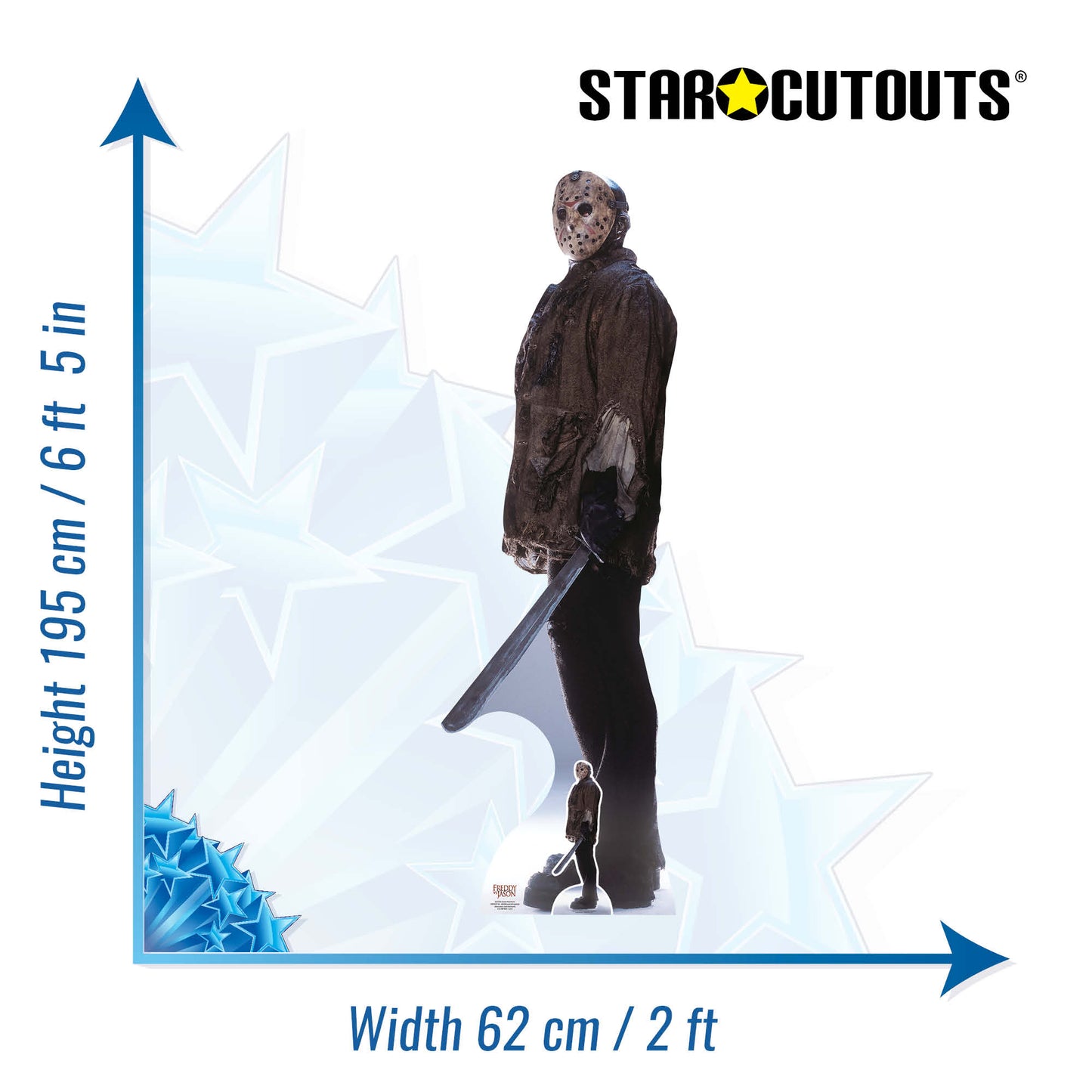 SC1593 Jason Friday the 13th Machete Cardboard Cut Out Height 195cm