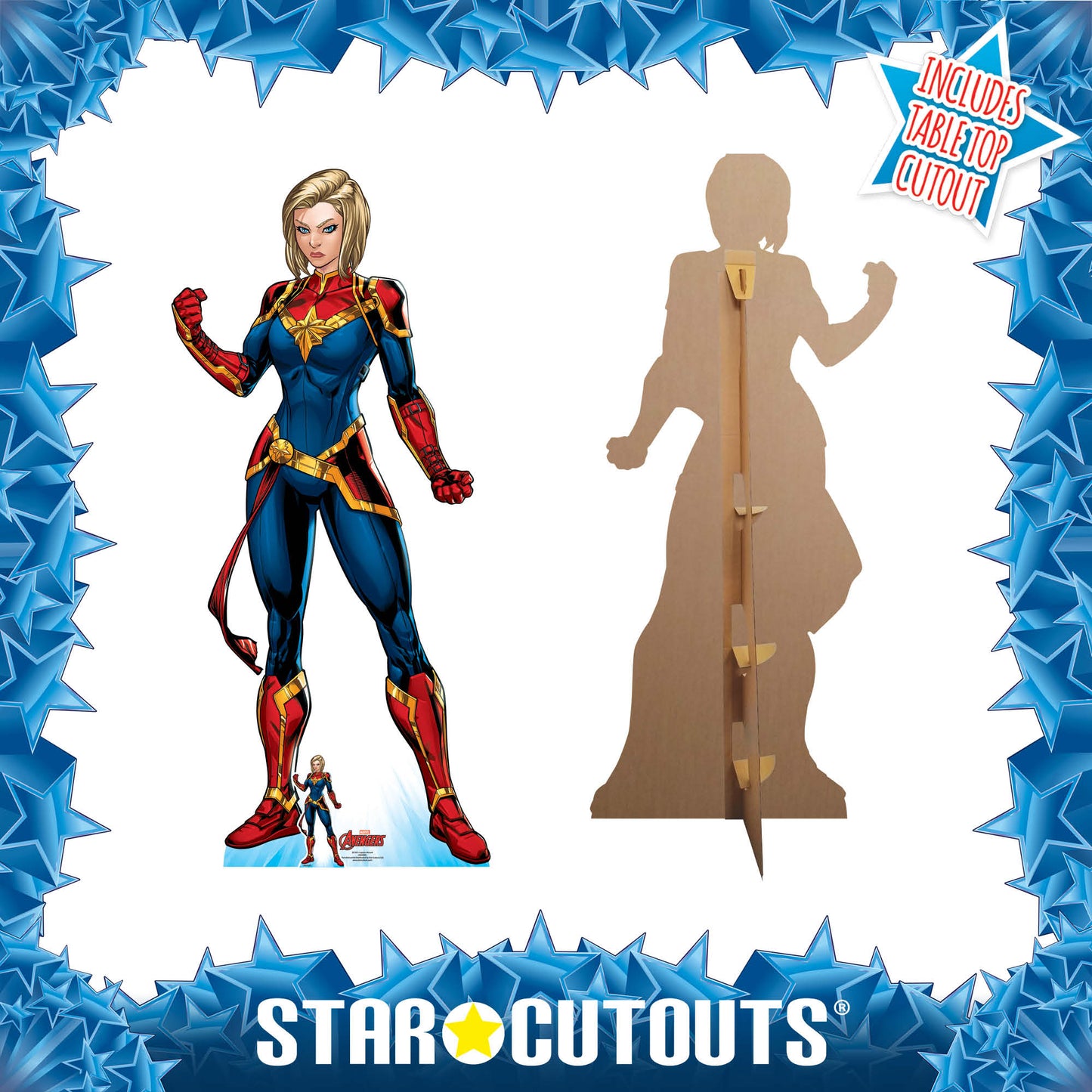 SC1611 Captain Marvel Super Hero Cardboard Cutout With Mini Height 184cm