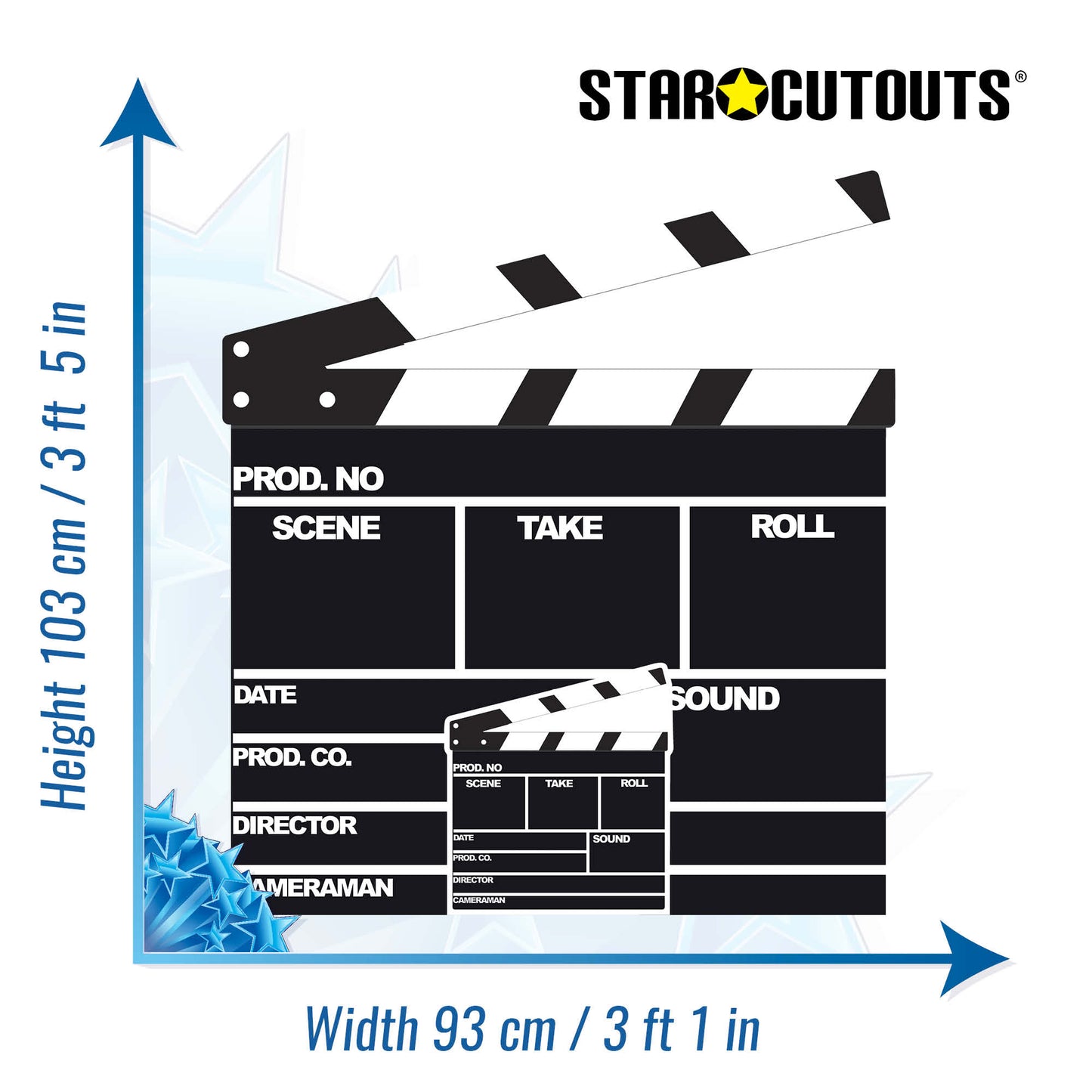 SC161 Film Clapper Cardboard Cut Out Height 103cm