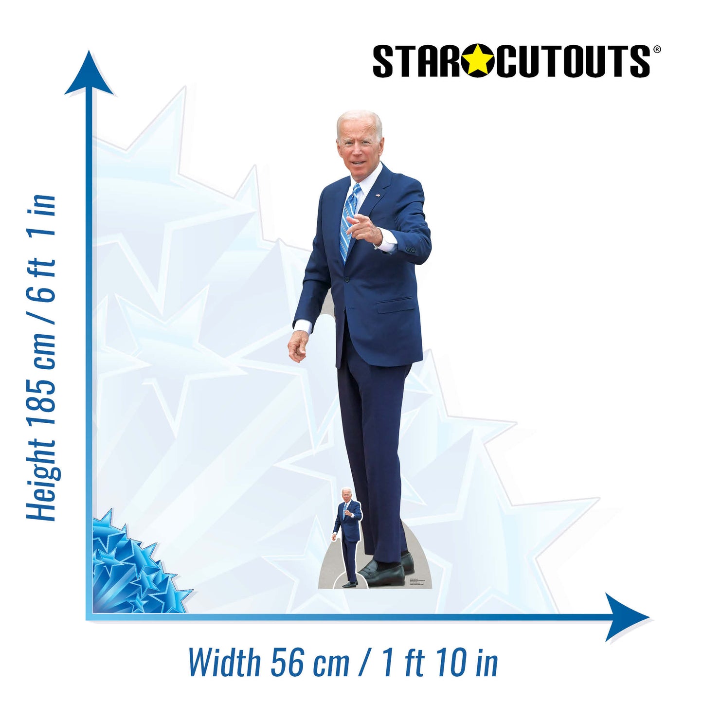 SC1654 Joe Biden President Pointing Cardboard Cut Out Height 185cm