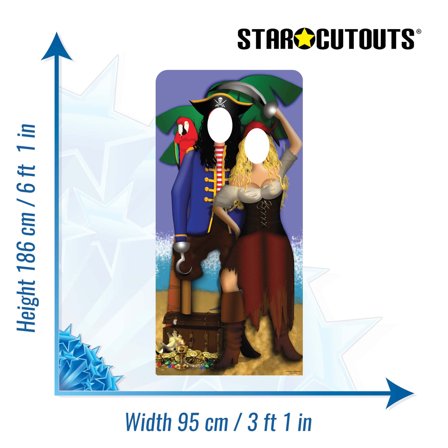 SC169 Pirate Couple Stand- In Cardboard Cut Out Height 186cm