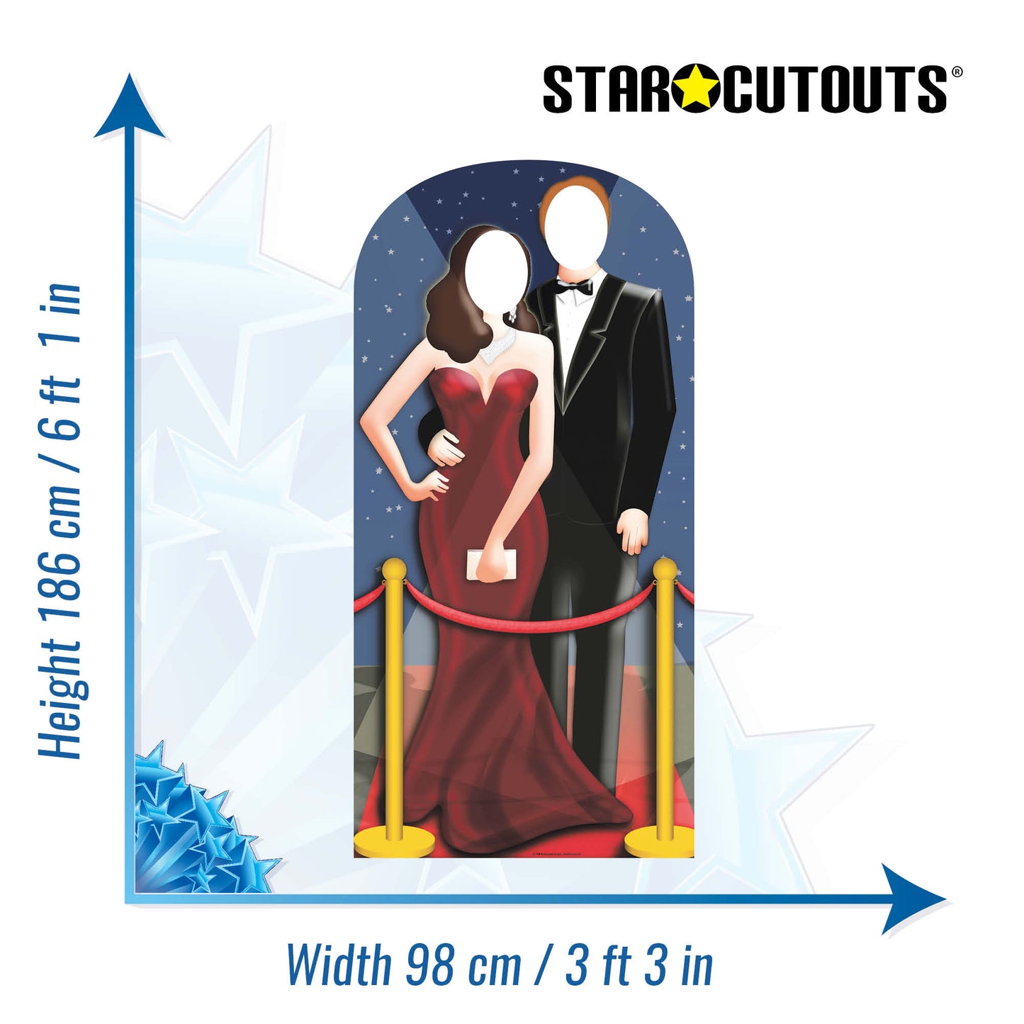 SC170 Red-Carpet/ Hollywood Couple Stand In Cardboard Cut Out Height 186cm