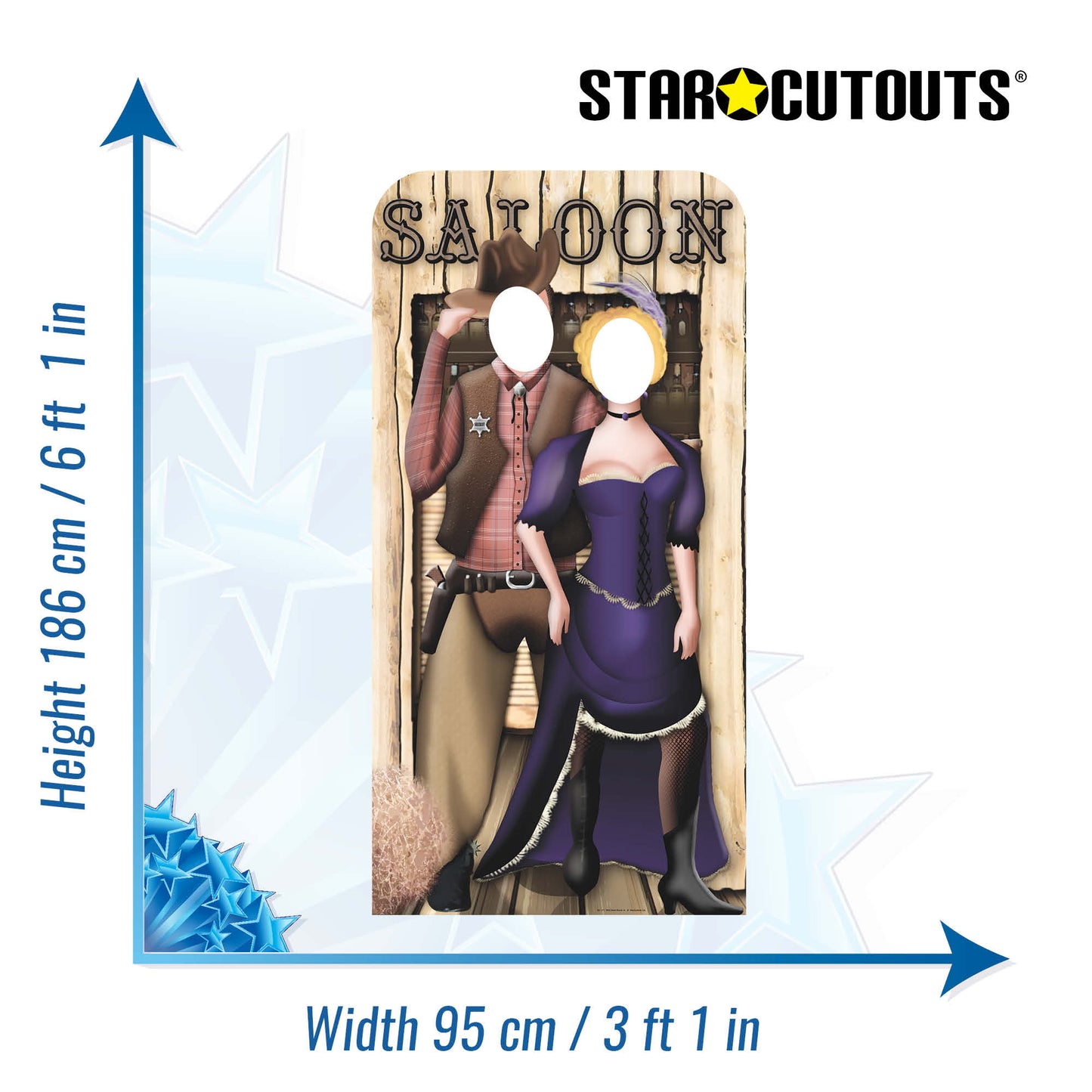 SC171 Wild West Stand In Cardboard Cut Out Height 186cm