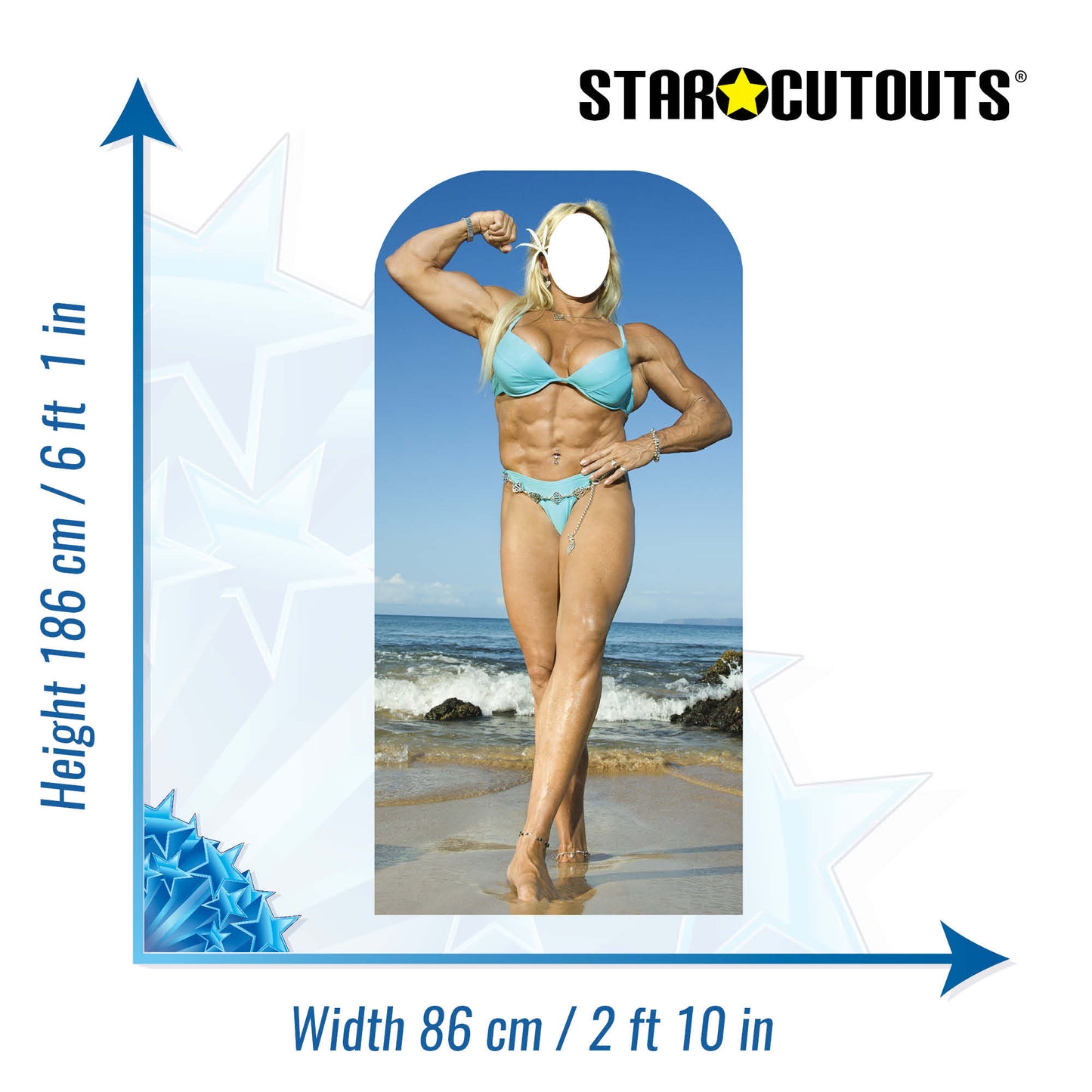 SC172 Muscle Woman Stand- In Cardboard Cut Out Height 186cm
