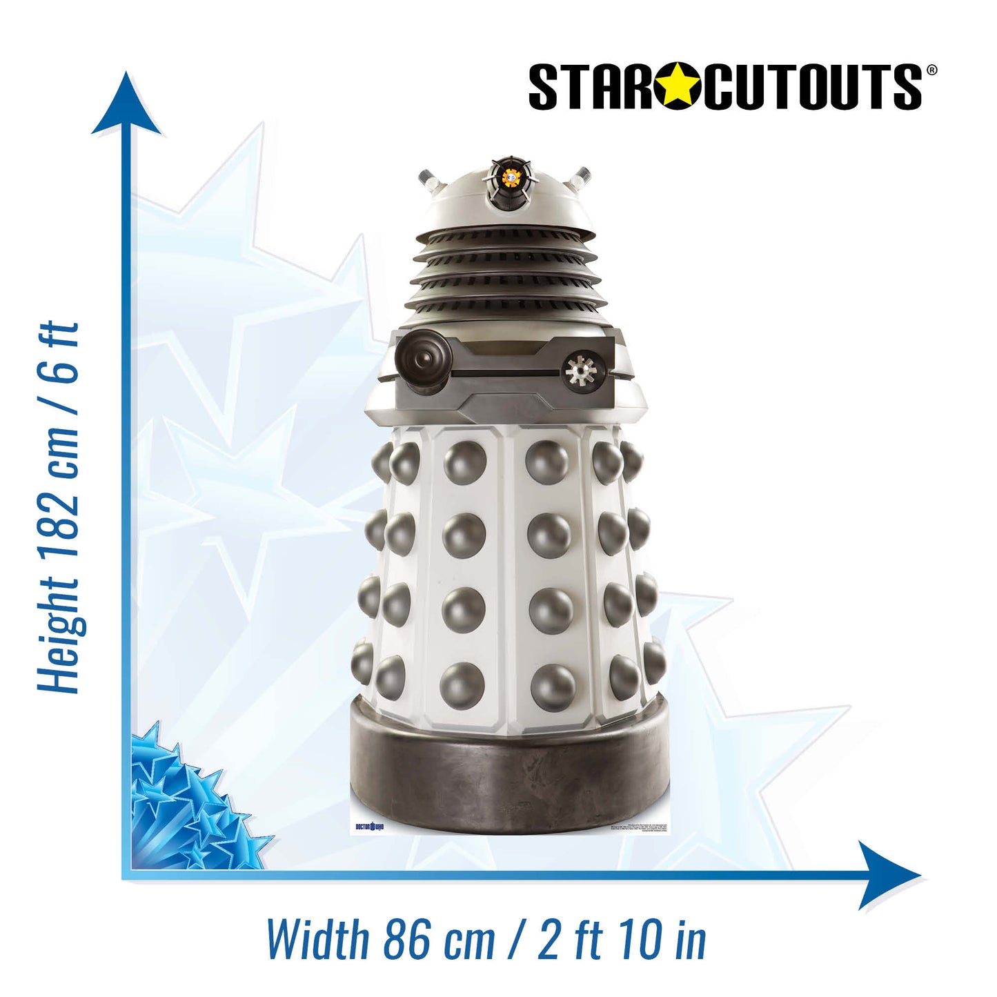 White Supreme Dalek Cardboard Cut Out Height 182cm - Star Cutouts